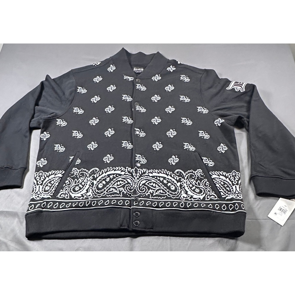 Dogg Supply‎ Snoop Dogg Mens Black Bandana Paisley Varsity Jacket 2XL Bomber